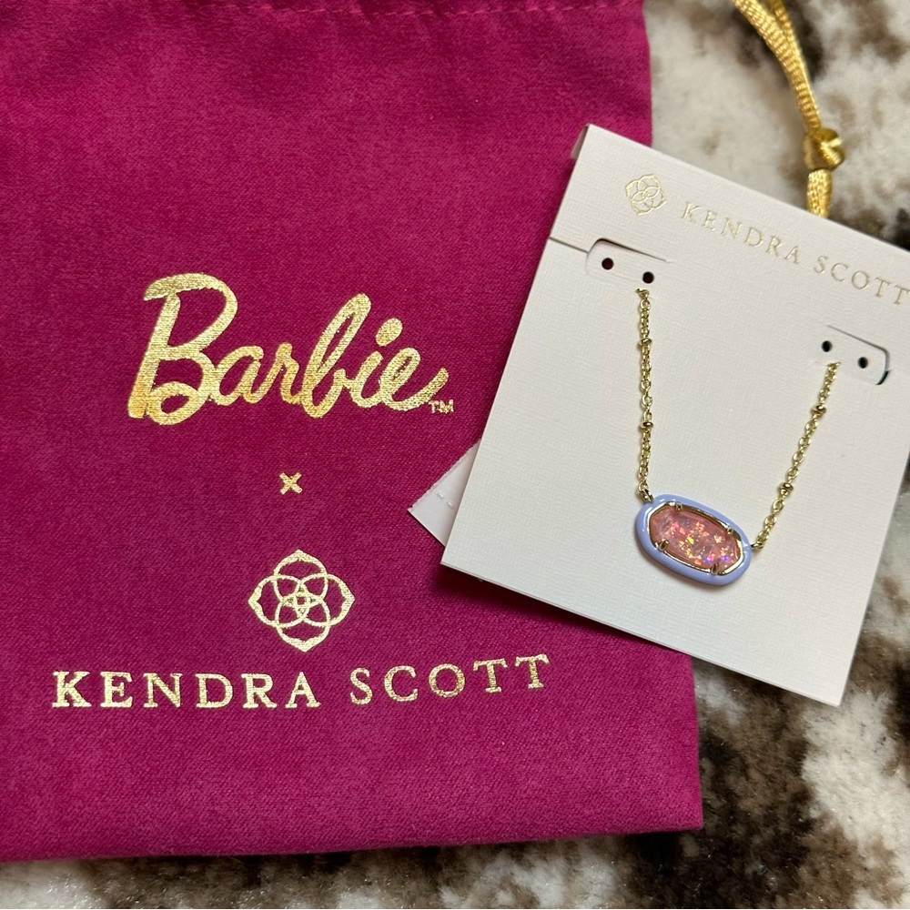 BARBIE™ X KENDRA SCOTT GOLD ELISA SATELLITE REVERSIBLE NECKLACE PINK IRIDESCENT